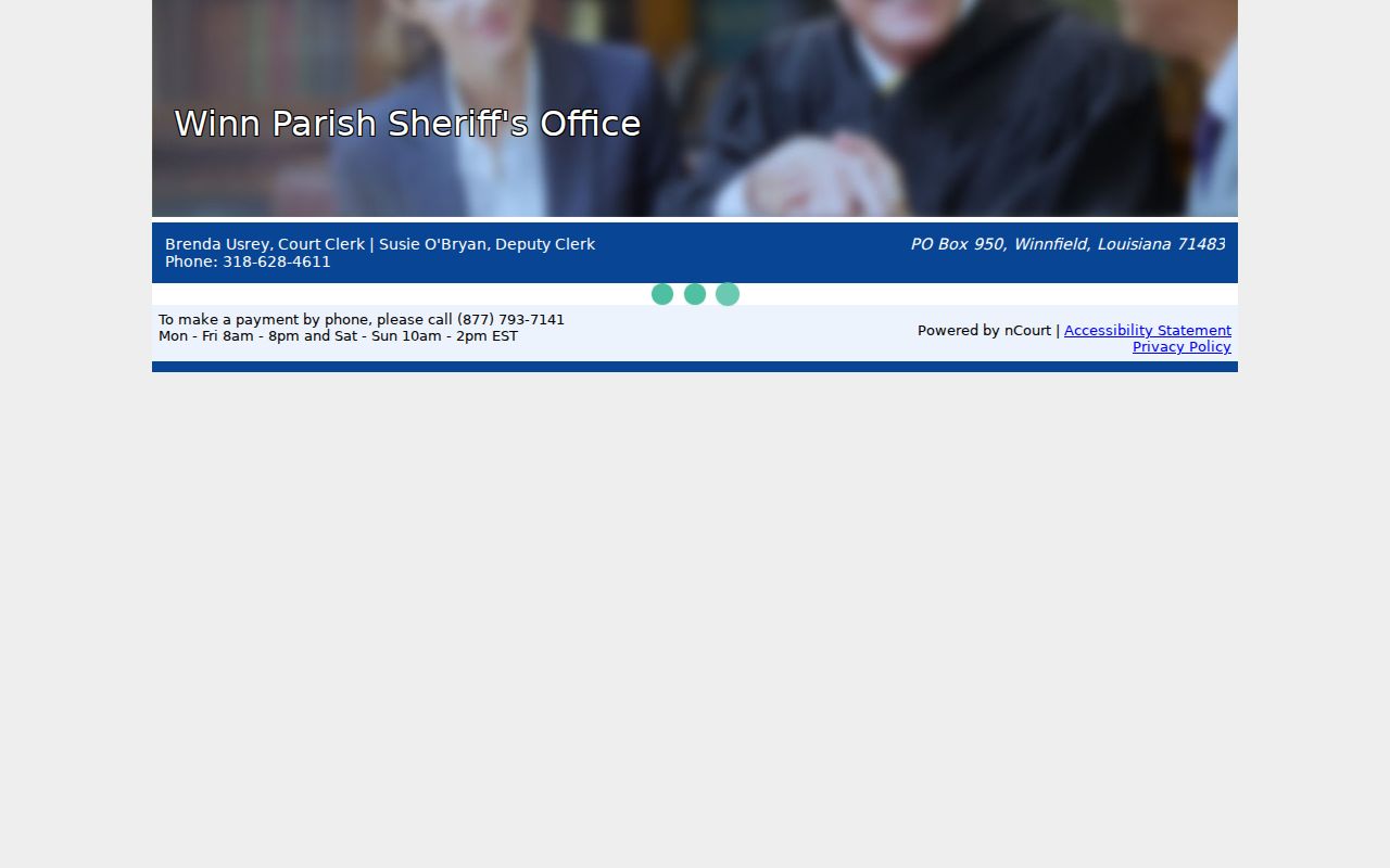 Winn Parish sheriff ticket payment page that is not a traffic warrant lookup